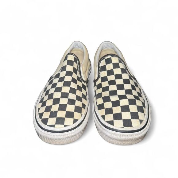 Vans Classic Slip-On Checkerboard Shoes Men’s 6.5 / Women’s 8 Black White Asher - Picture 2 of 8